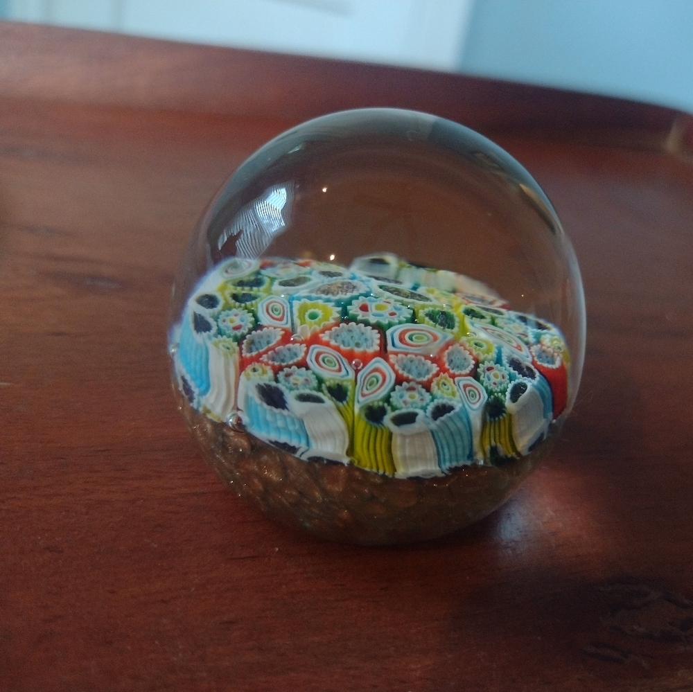 Vintage Millefiori Murano Art Glass Paperweight